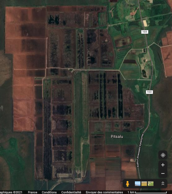 Vue aérienne de l'exploitation forestière en Estonie